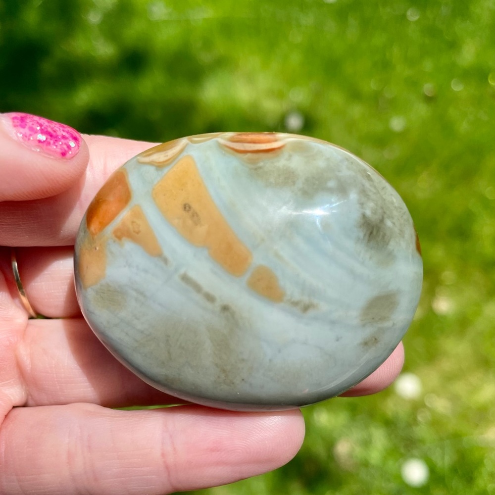 🎨Polychrome Jasper Palm Stone🎨